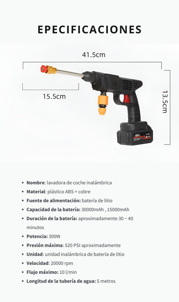 Hidrolavadora Inalámbrica Portátil