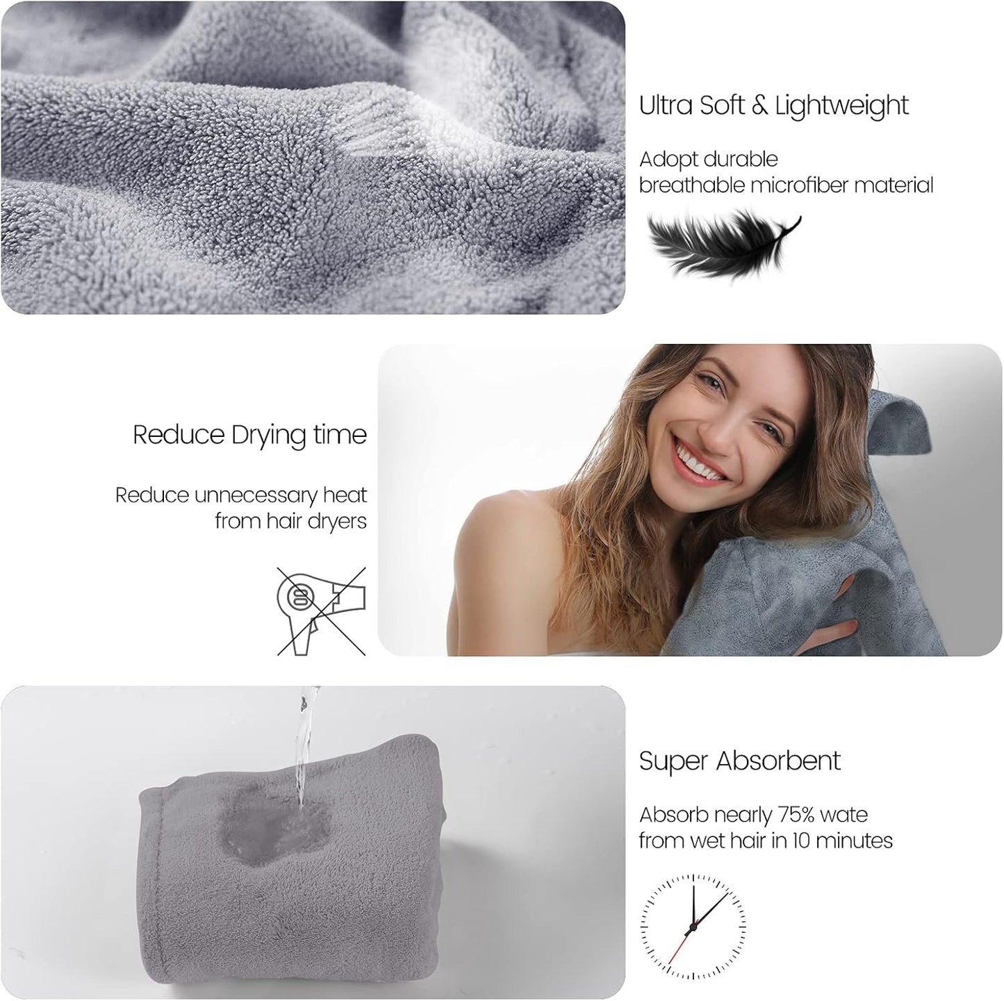 Toalla Secado Rápido para Cabello