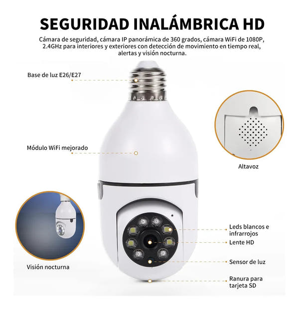 Foco Cámara de Seguridad Inteligente